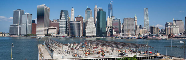 Cityscape over water